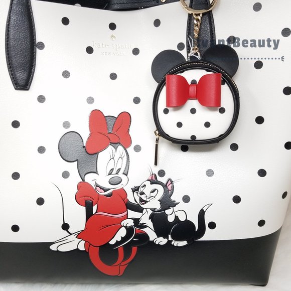 Disney x kate spade new york minnie mouse tote bag Polka Dot Coin Purse Black - Picture 16 of 16